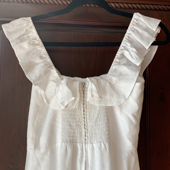 ☀️REFORMATION Amethyst linen midi dress with slit & ruffles - Picture 12 of 14